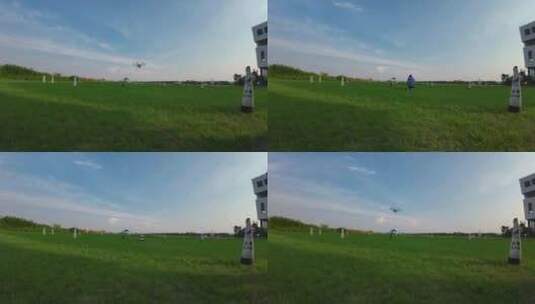 无人机实飞训练场地高清在线视频素材下载