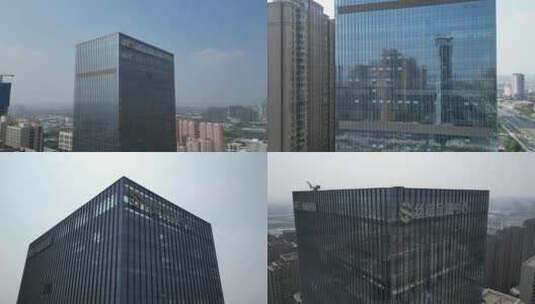 西咸新区丝路金融中心大楼航拍高清在线视频素材下载