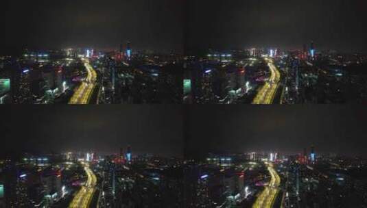 济南夜景航拍高清在线视频素材下载