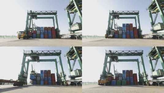 天津港港口吊桥高清在线视频素材下载