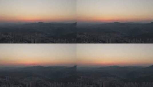 贵州凯里城市日落晚霞夕阳航拍高清在线视频素材下载