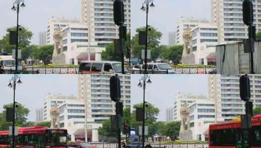 广州老街 老广州 街道 街景 海珠广场雕塑高清在线视频素材下载