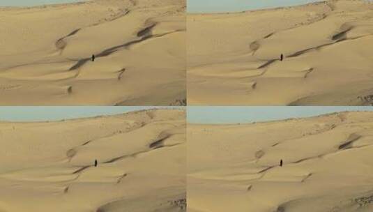 沙漠徒步探索航拍高清在线视频素材下载
