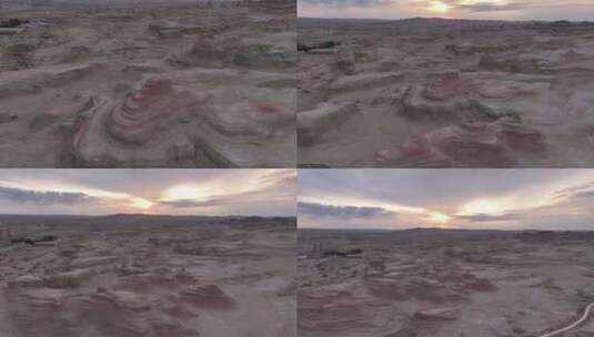 新疆克拉玛依乌尔禾世界魔鬼城航拍高清在线视频素材下载