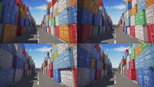 港口 集装箱素材高清在线视频素材下载