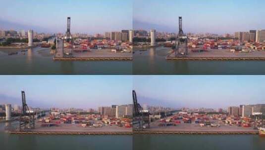 汕头港口航拍高清在线视频素材下载
