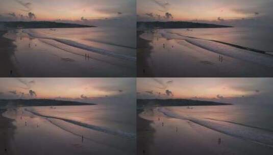 印尼巴厘岛金巴兰海滩自然风光航拍高清在线视频素材下载