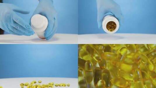 鱼油胶囊鱼油胶囊维生素D鱼肝油高清在线视频素材下载