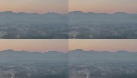 杭州西溪湿地初冬晨雾云雾缭绕 稀缺空境高清在线视频素材下载