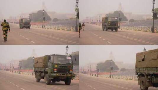 印度陆军卡车高清在线视频素材下载
