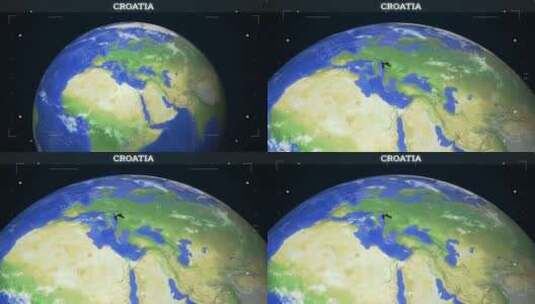 克罗地亚地图来自地球高清在线视频素材下载