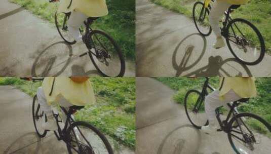 在路上骑自行车高清在线视频素材下载