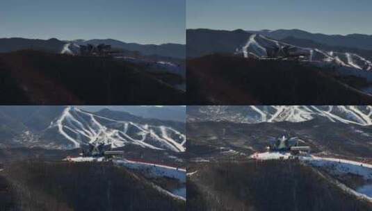 崇礼翠云山滑雪场山顶特写远景富龙滑雪场高清在线视频素材下载