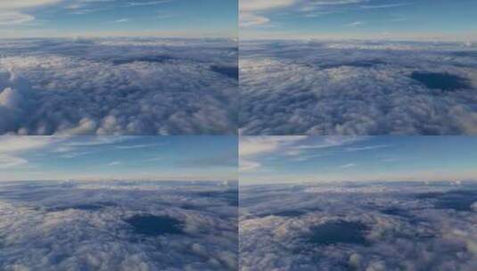 航行中的飞机窗外的云高清在线视频素材下载