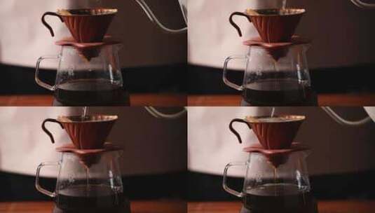 现磨手冲咖啡——注水高清在线视频素材下载