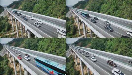 高速公路堵车缓慢行驶高清在线视频素材下载