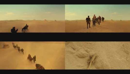沙漠，探险小队，航拍，蜥蜴高清在线视频素材下载