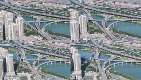 福州立交桥交通路网航拍高清在线视频素材下载