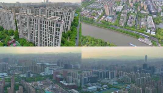 杭州市拱墅区拱宸桥高楼大厦航拍城市风景高清在线视频素材下载