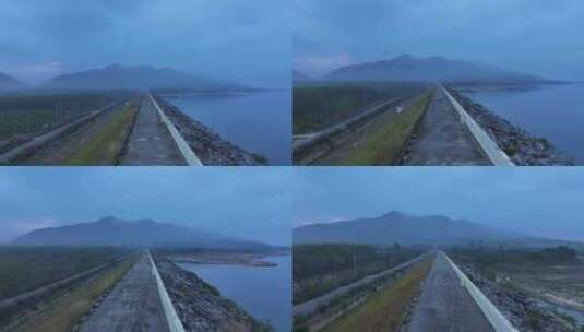 海南大广坝风景区航拍高清在线视频素材下载