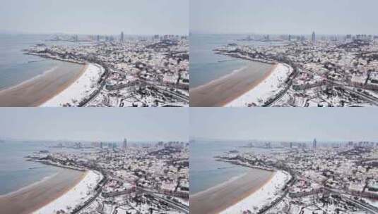 青岛雪景青岛冬天高清在线视频素材下载
