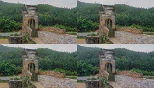 江西赣州龙南太平桥雨天延时高清在线视频素材下载