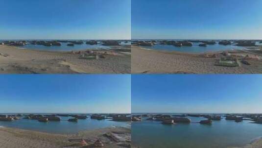青海水上雅丹地貌航拍高清在线视频素材下载