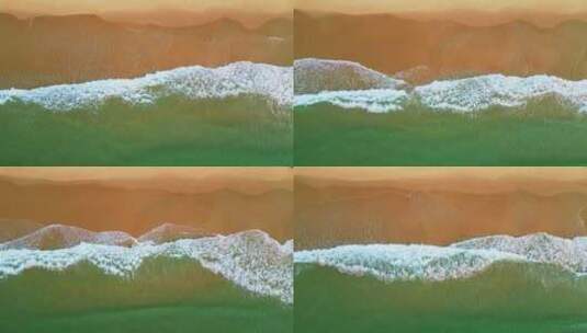 海南陵水清水湾航拍海岸线沙滩海浪唯美空镜高清在线视频素材下载