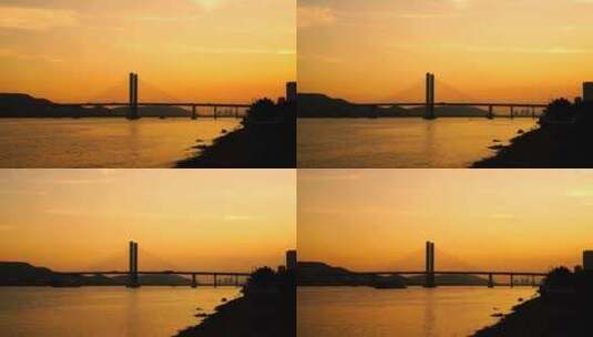 珠海横琴大桥延时桥梁日转夜延时黄昏大桥高清在线视频素材下载