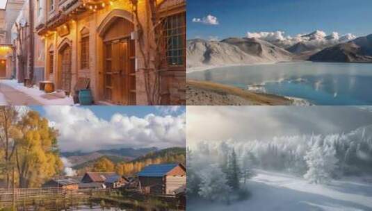新疆风景 自然风光 高原景观高清在线视频素材下载