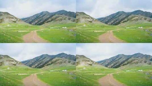 8K延时新疆自然风光高山牧场 草原山峰高清在线视频素材下载