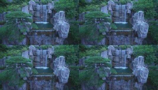 假山瀑布高清在线视频素材下载