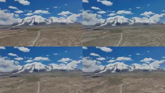新疆南疆喀什塔县慕士塔格冰川公园航拍高清在线视频素材下载