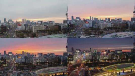 日落时的名古屋市景高清在线视频素材下载