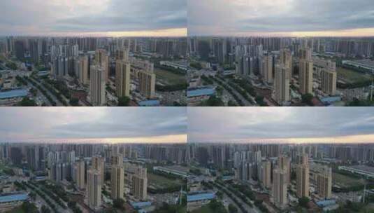航拍衡阳城市风光陆家新区高清在线视频素材下载