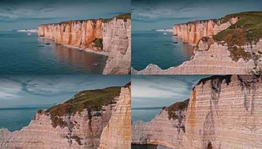 Etretat，诺曼底，海岸，海高清在线视频素材下载