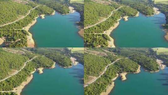 Colbun Lake，南美洲，水库，马高清在线视频素材下载