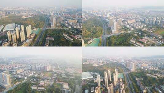 城市高空俯瞰视角下的城市高清在线视频素材下载