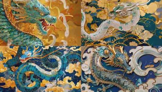 龙蛇神兽 蛇年春节图腾 中国传统过年象征高清在线视频素材下载