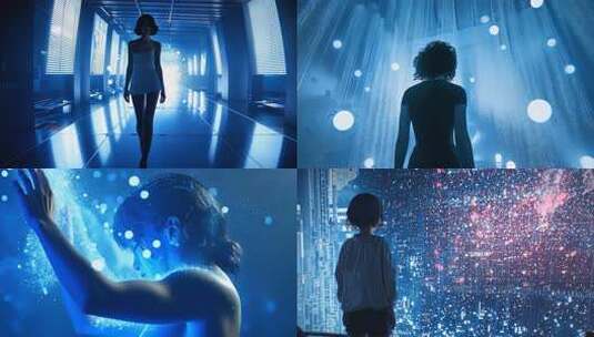 未来空间虚拟现实 沉浸体验数字世界科技互高清在线视频素材下载