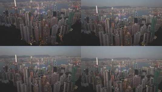 香港 维多利亚港夜景航拍高清在线视频素材下载