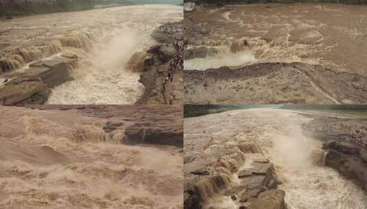 黄河壶口瀑布江河山河河流奔腾高清在线视频素材下载