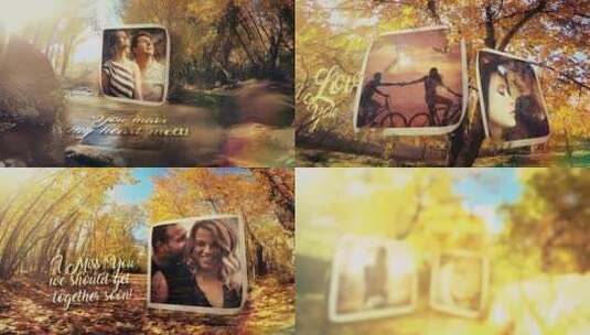 唯美浪漫秋天的爱情故事回忆视频AE模板高清AE视频素材下载