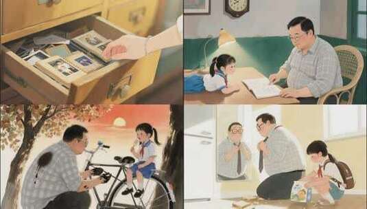 父情节父爱如山高清AE视频素材下载