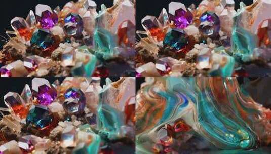 多彩水晶特写素材高清在线视频素材下载