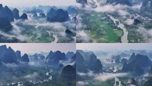 合集 遇龙河水墨田园风光高清在线视频素材下载