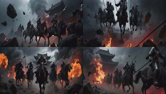古代骑兵战斗场景高清在线视频素材下载