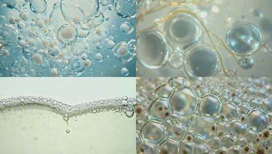 酵母菌在发酵过程中产生的气泡真菌发酵繁殖高清在线视频素材下载