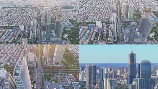 长春市中心IFC城市风光航拍合集高清在线视频素材下载