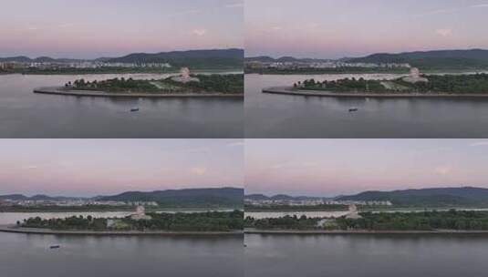 长沙橘子洲景区橘子洲大气航拍高清在线视频素材下载